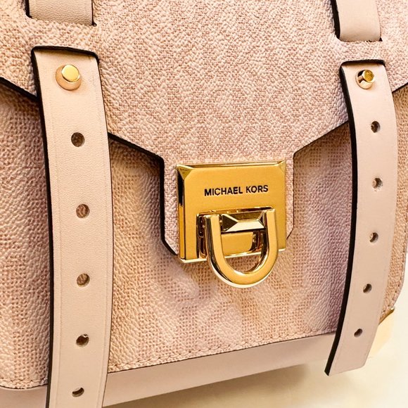 Michael Kors Manhattan Medium Top Handle Satchel Shoulder Bag MK Powder Blush
